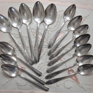 Mid Century Silverplate Spoons Spoon Sets National Silver Company King Edward Pattern 1951 or Knickerbocker Plate AA Roseanne Pattern 1938