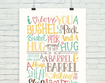 A bushel and a peck ("prairie colors" version)