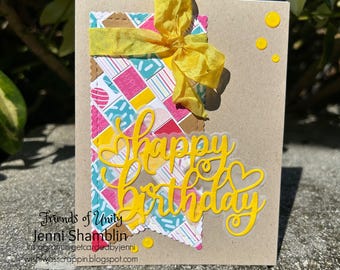 Handmade Birthday Card – Colorful Scrap Design “Happy Birthday”