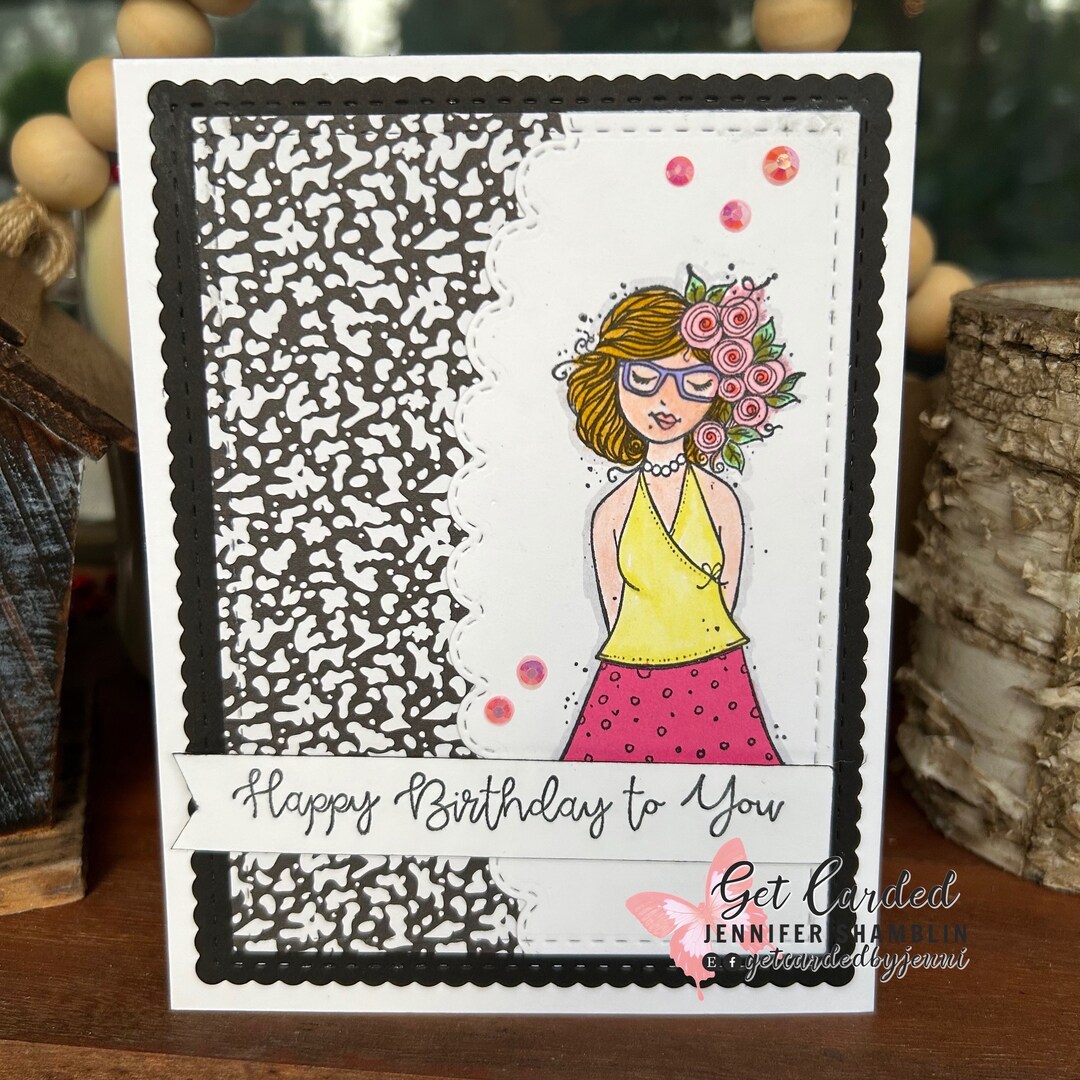 Handmade Feminine Birthday Card, Handmade Teen Birthday Card, Handmade