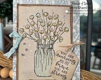 Handmade Encouragement Card – "You Are Amazing, You Are Brave, You Are Strong"