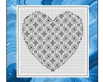 Blackwork Embroidery Chart - Snowflakes * Chart only *  PDF Chart