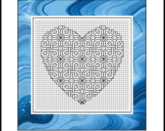 Blackwork Celtic Heart    PDF