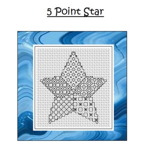 BLACKWORK CHART ~ 5 Point Star  ~ PDF Chart