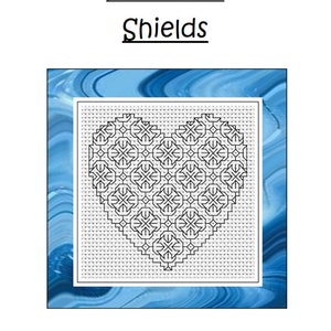 Blackwork Embroidery Chart - Shields - PDF chart/instructions
