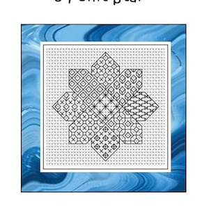 Blackwork Embroidery Chart ~ 8 Point Star ~ PDF Chart