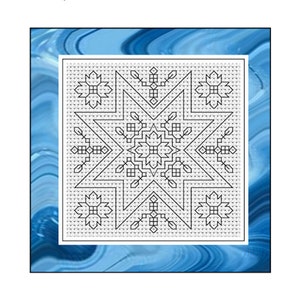 Blackwork Embroidery Chart - Sterne & Blumen - PDF Muster/Chart