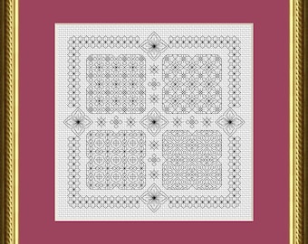 Blackwork Embroidery Chart ~ Blackwork Garden ~ PDF chart