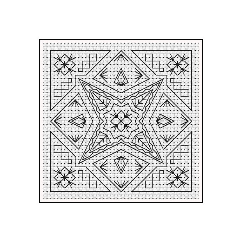 Blackwork Embroidery Chart Rachels Garden PDF Download Etsy