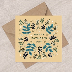 Stars and Leaves Father's Day Card | Happy Father's Day | Nature Loving Father's Day Card | Can post to recipient with personal message