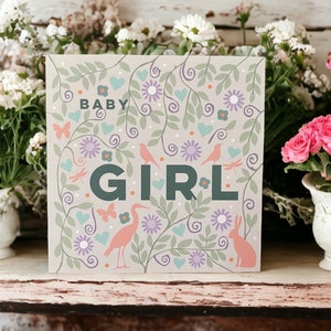 bébés animaux et fleurs de Zazzle.be Liste d'envies Vous avez des idées ? Jolie carte de bébé | Baby Card au Royaume-Uni | Peut envoyer au destinataire avec un message personnel