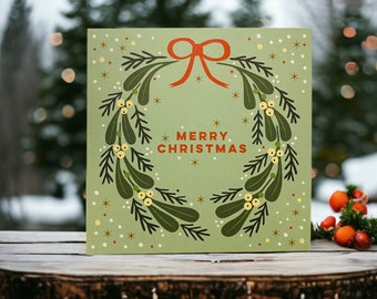 Pacote de Cartões de Guirlanda de Natal | Pacote de Cartões de Natal | Cartões de Natal