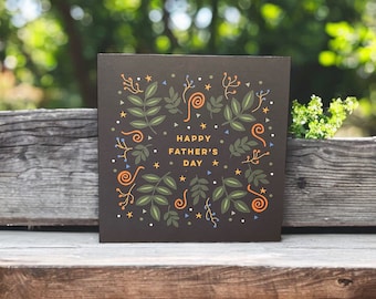 Leaves and Plants Father&#39;s Day Card | Happy Father&#39;s Day | Gardener Father&#39;s Day Card | Can post to recipient with personal message