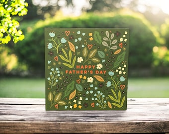 Happy Father&#39;s Day Card | Wildflower Father&#39;s Day Card | Gardening Father&#39;s Day Card | Can post to recipient with personal message