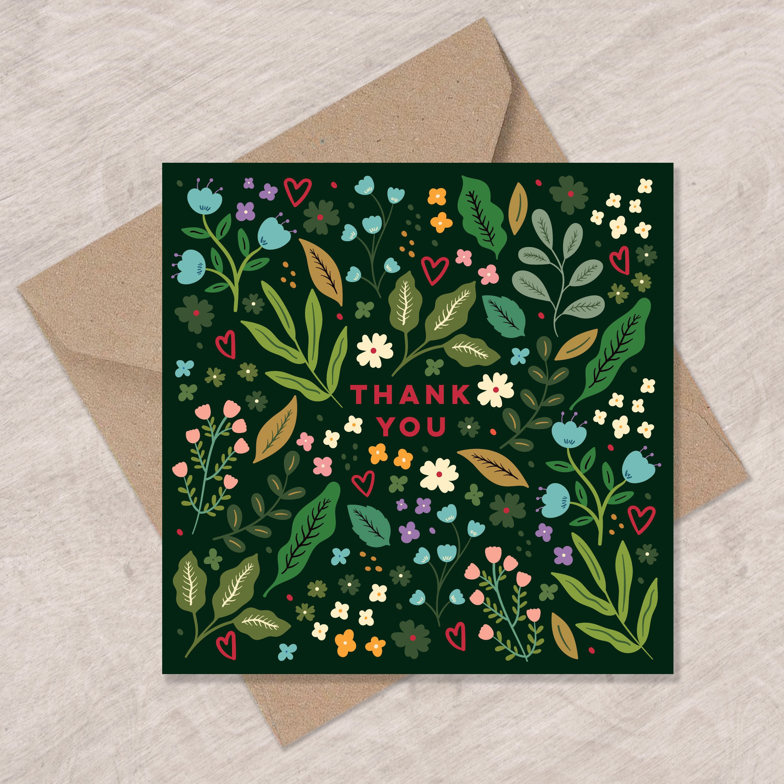 Wildflower Thank You Card Set | Floral Greeting Notes - Etsy UK