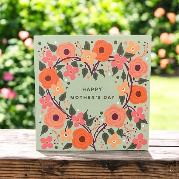 Hearts and Roses Mother’s Day Card | Pretty Card for Mum | Can post to recipient with personal message