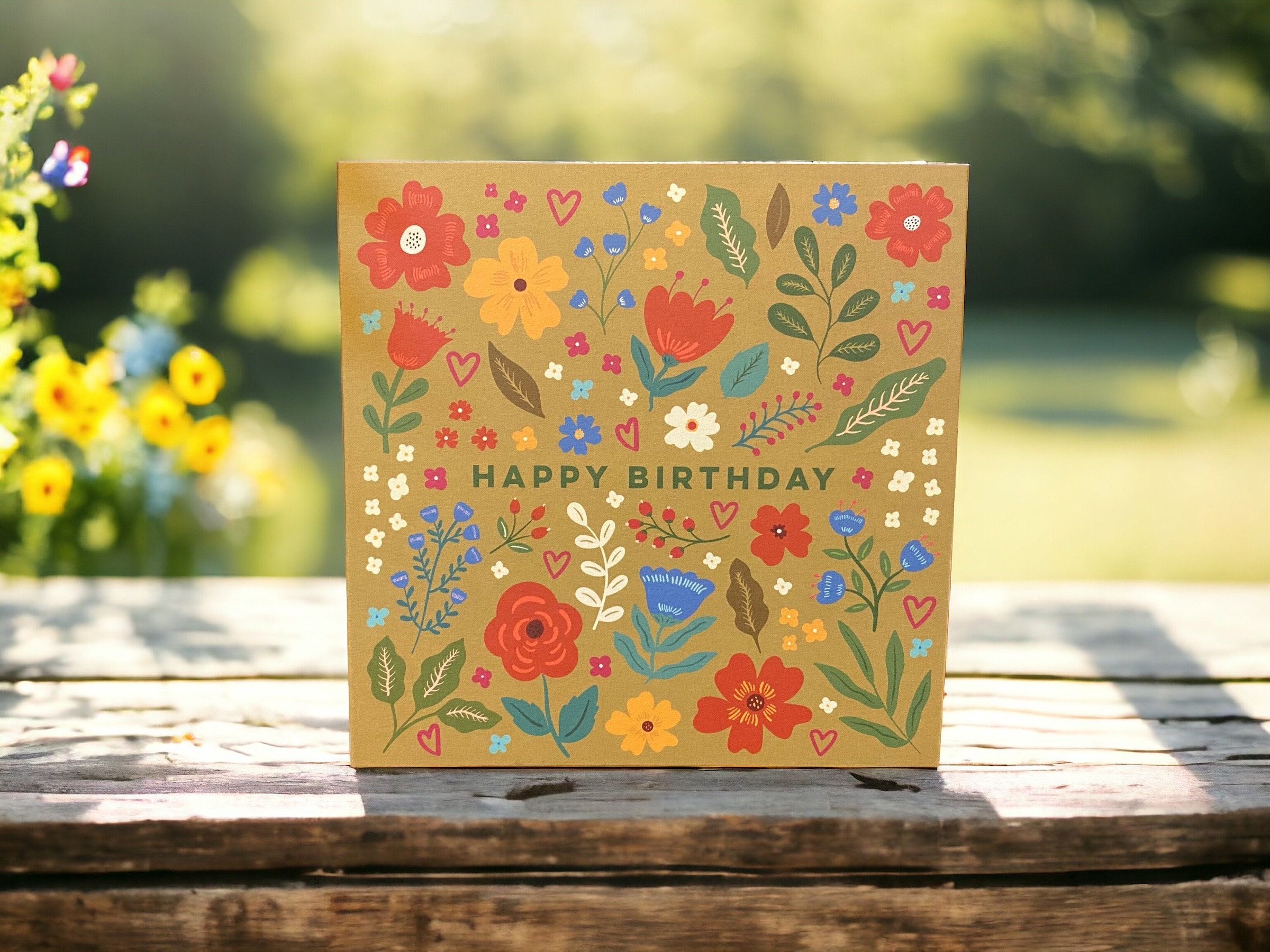UK Greetings Birthday Card For Her/Friend With Envelope - Beautiful Design With Floral Hoop - View #9