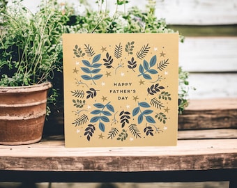Stars and Leaves Father&#39;s Day Card | Happy Father&#39;s Day | Nature Loving Father&#39;s Day Card | Can post to recipient with personal message