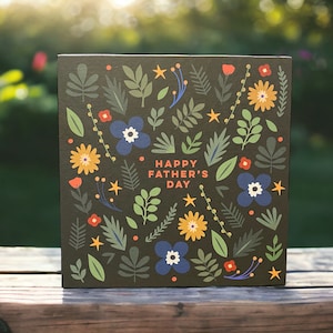 Tarjeta del Día del Padre con hojas y plantas / Feliz Día del Padre / Tarjeta del Día del Padre del jardinero / Se puede enviar al destinatario con un mensaje personal
