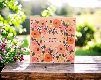 Floral Heart Mother's Day Card | Pretty Mum Card