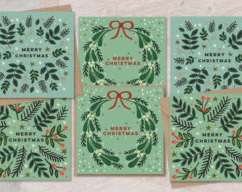 Folk Christmas Card Set | Assorted Holiday Designs