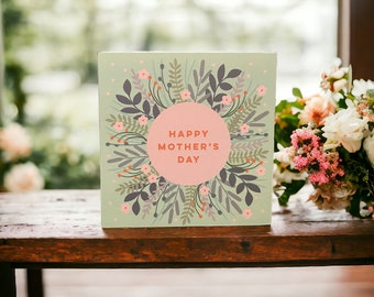 Jolies fleurs et feuilles pour la fête des mères | Jolie carte pour maman | Peut envoyer au destinataire avec un message personnel