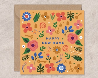 Floral New Home Card | Housewarming Gift, Moving Announcement