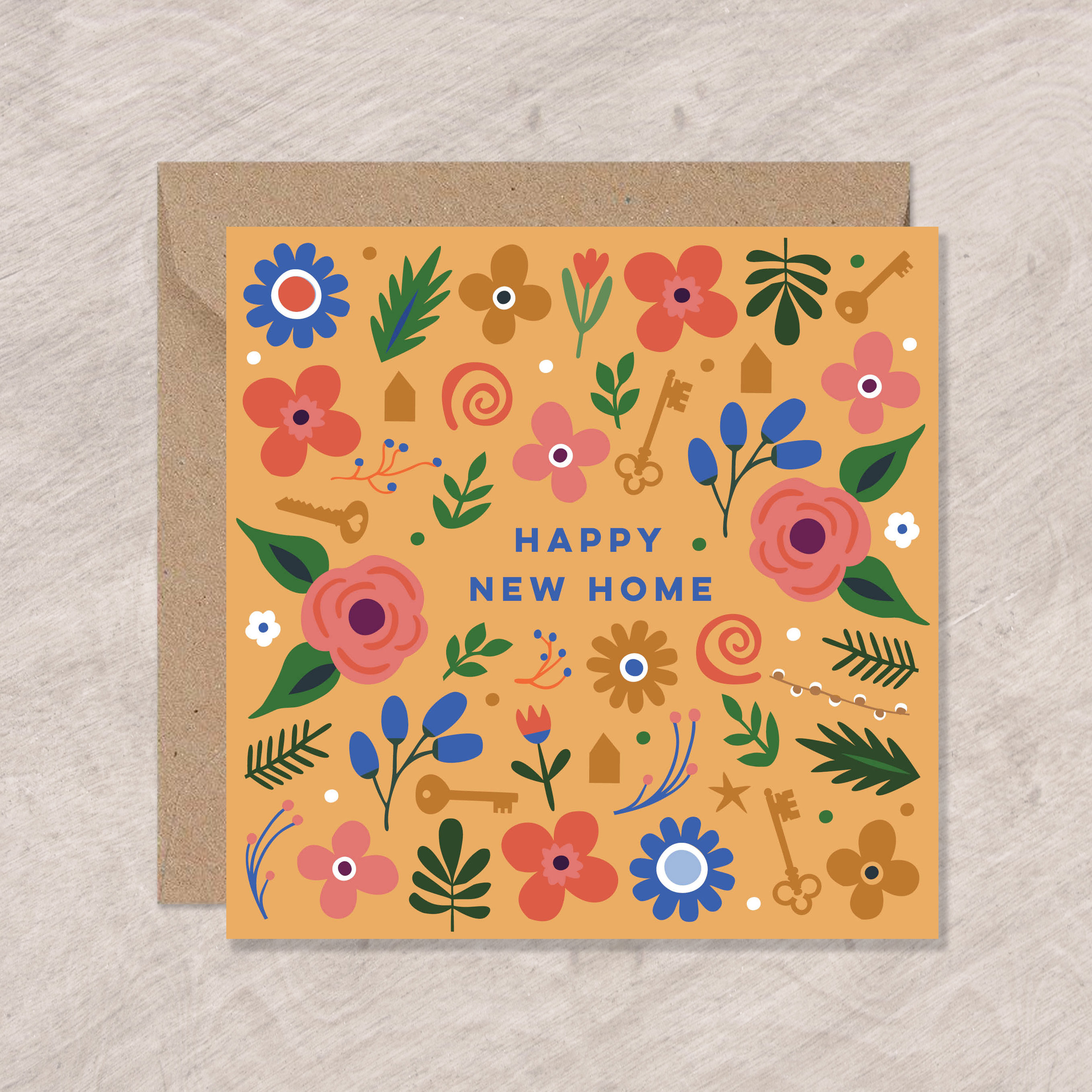 Happy New Home Karte – Niedliche Einweihungskarte Für Den Umzug Ins Neue Zuhause