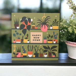 Tarjeta para un nuevo hogar para amantes de las plantas / Tarjeta para un nuevo hogar / Se puede enviar al destinatario con un mensaje personal