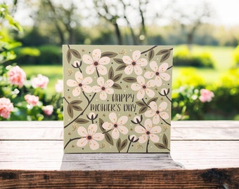 Blossom Mothers Day Card | Pretty Spring Flowers Mothers Day Card | Pretty Card for Mum | Can post to recipient with personal message