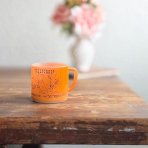 Vintage 1960s California Roadside Mug – Federal Glass 1960s – Mid Century American Highway Memorabilia