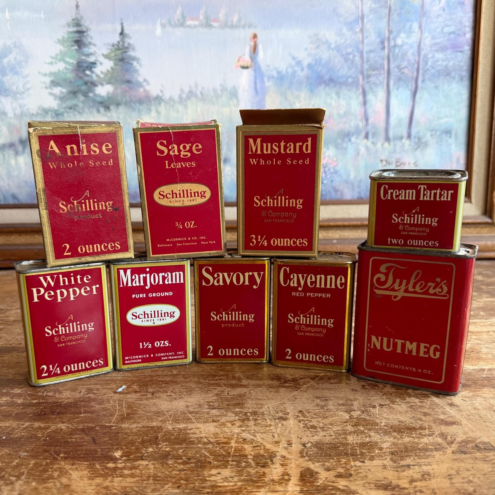 Schilling Vintage Spice Tins - Etsy