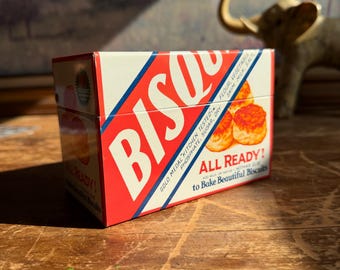 Caja de recetas Bisquick vintage con tarjetas de recetas originales / Lata de cocina Betty Crocker de 1978