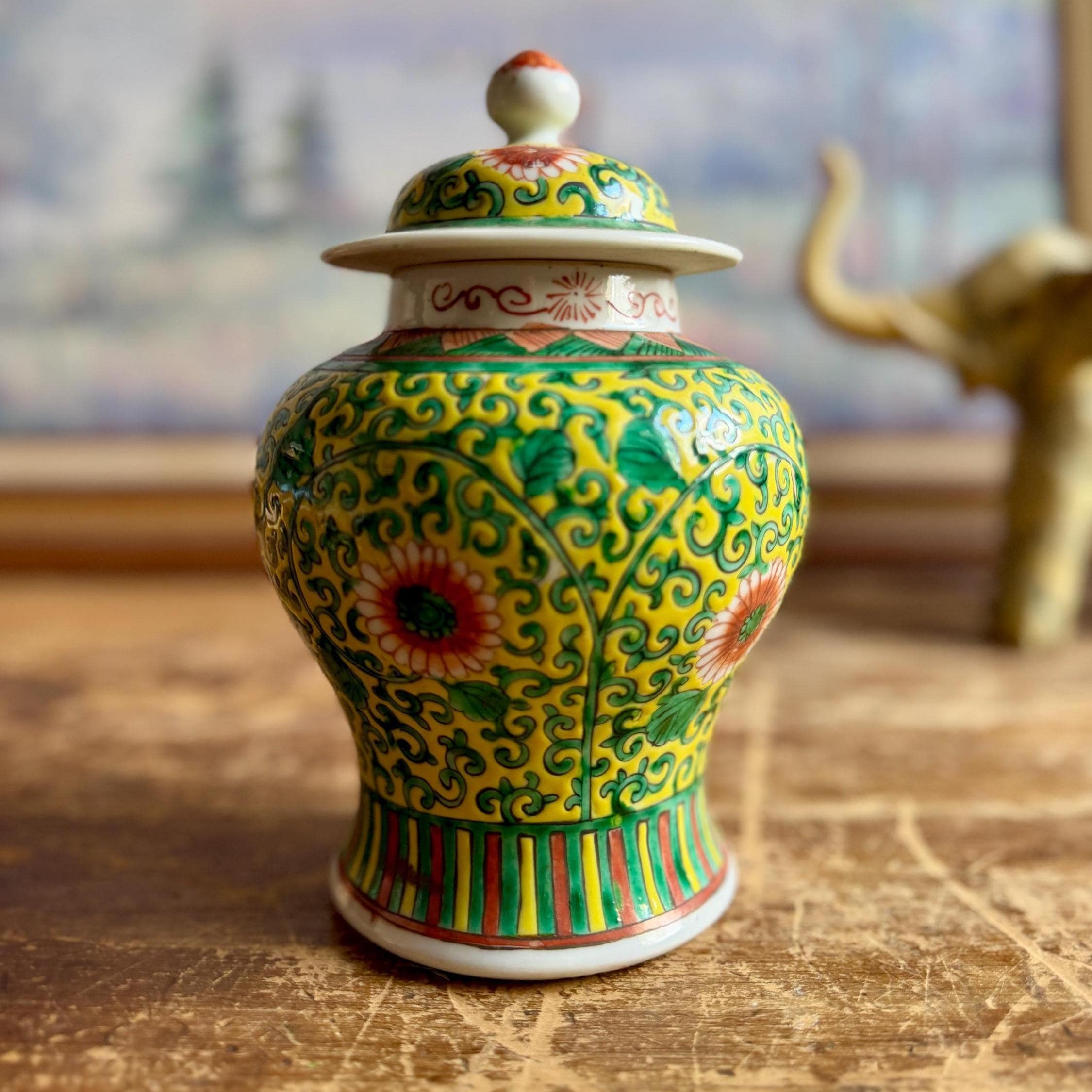 Antique Chinese Yellow Vase - Etsy