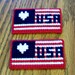 jaimc32 reviewed Patriotic Plastic Canvas Flag Magnet, Fridge, Needlecraft, Handmade, Locker Magnet, Kitchen Decor, Hearts and Stripes
