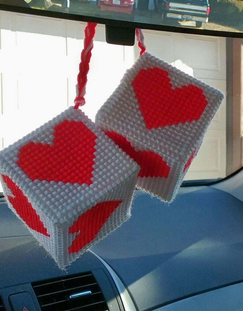 Car Dice Hanging Cube Vehicle Decoration Charm Valentine image 1