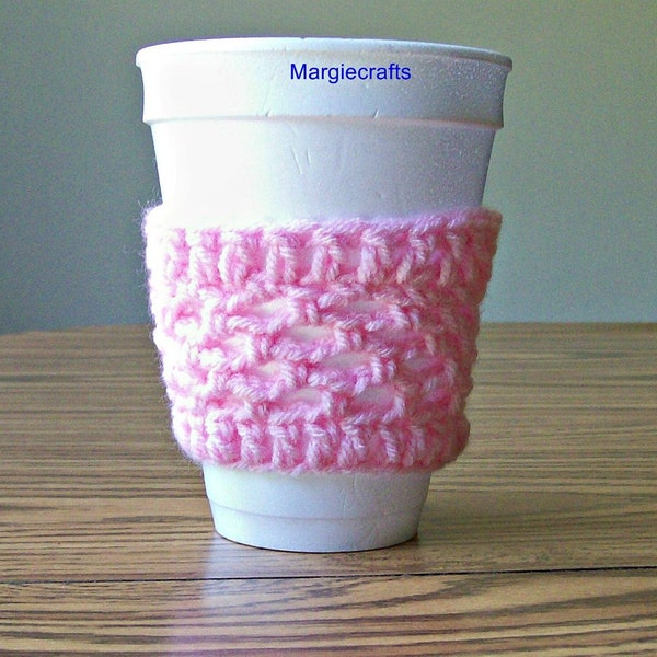Cup Cozy, Coffee Warmer, Coffee Sleeve Warmer, Tea Cozy, Handmade Cozy, Crochet, Pink, Beige, Blue, Cup Warmer,