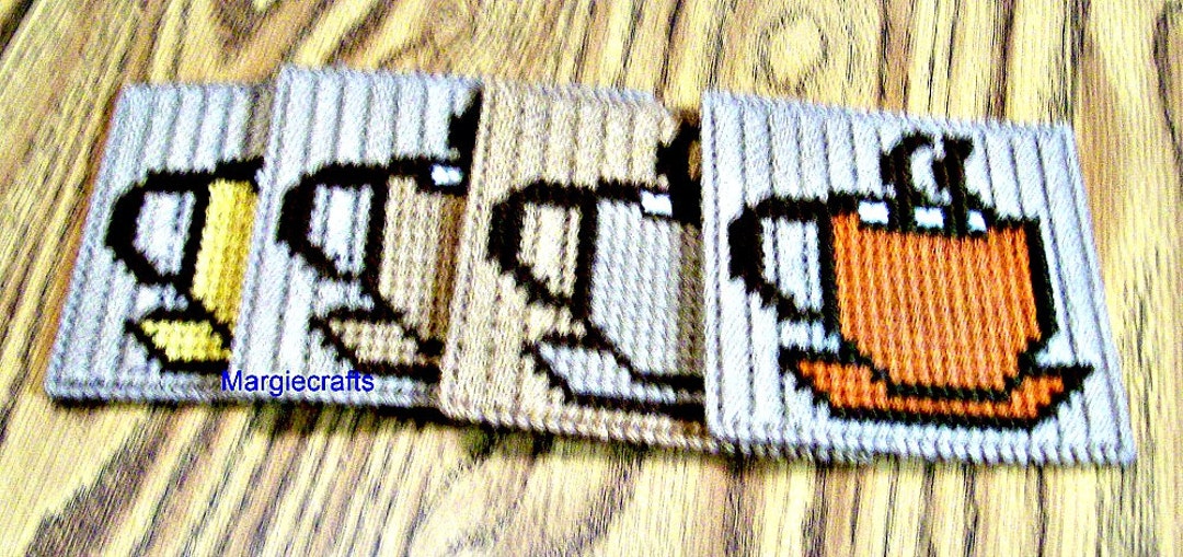 Coffee Cup Coasters, Handmade Drink Coasters, Glass Coasters, Table