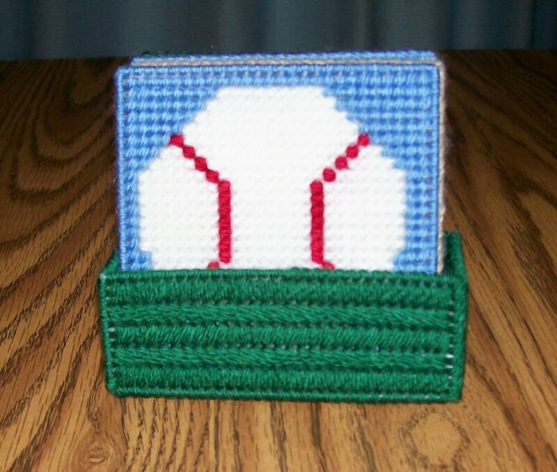 Sport Drink Coasters, Cross Stitch, Placemat, Modern Coasters, Yarn Coasters, Bar Drink Mats