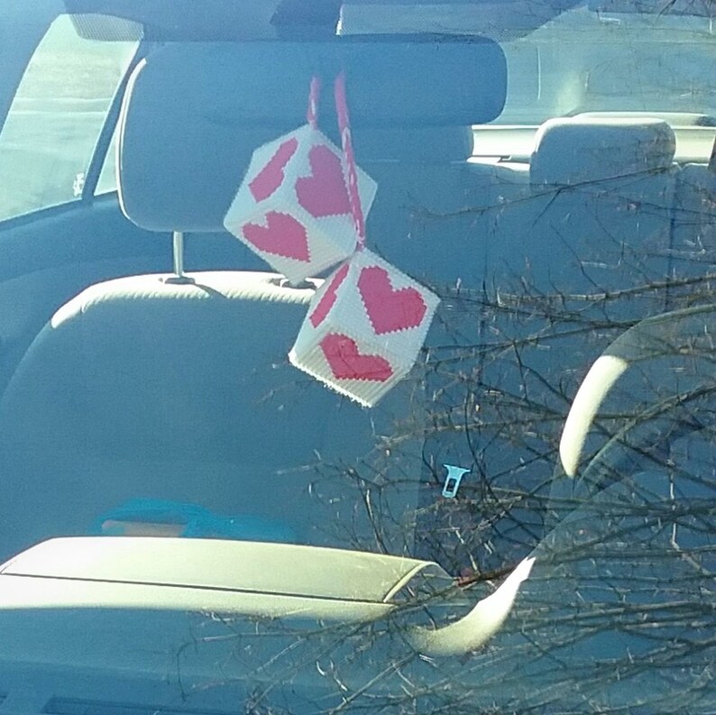 Car Dice Hanging Cube Vehicle Decoration Charm Valentine image 2