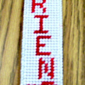Friend Bookmark, Stocking Stuffer, Gift, Handmade, Plastic Canvas