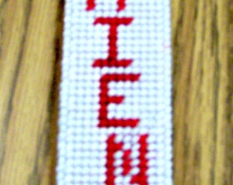 Friend Bookmark, Stocking Stuffer, Gift, Handmade, Plastic Canvas