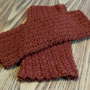 Crochet Texting Gloves, Handmade Mittens, Size Medium, Rust, Fingerless Gloves,