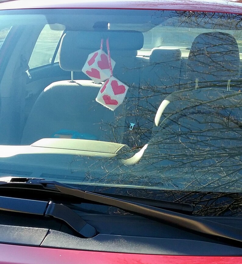 Car Dice Hanging Cube Vehicle Decoration Charm Valentine image 3