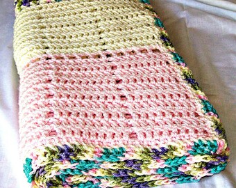 Baby Afghan, Blanket, Baby Bedding, Gift, Crib Bedding, Swaddle Blanket, Stroller Blanket, Crochet, Handmade, Infant Blanket,