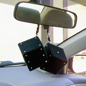 Hanging Dice Cube, Vehicle Decoration, Car Charm, Rear View Mirror Decor, Accessory, Window Hanger, Gift, Car Dice, Plastic Canvas