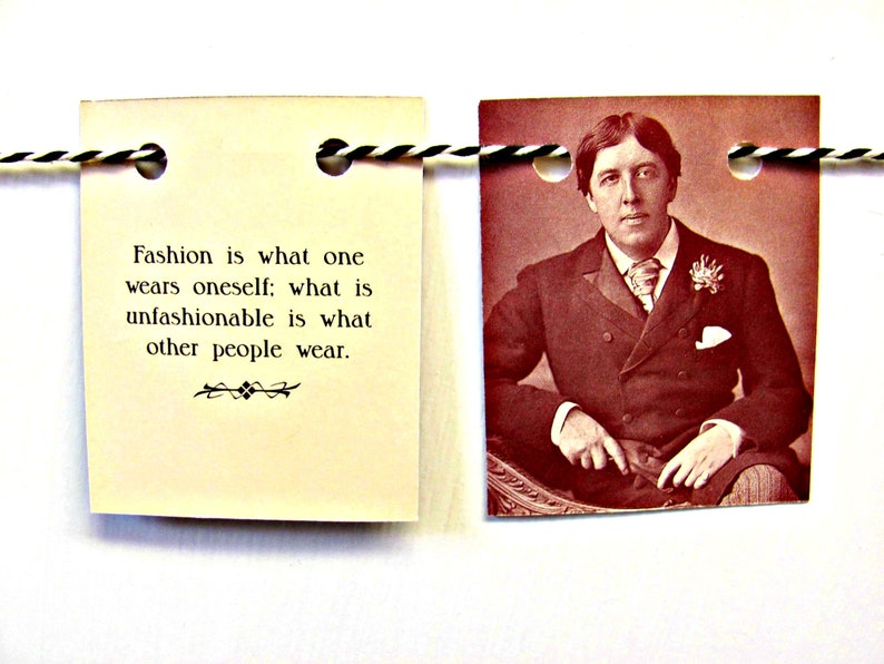 Oscar Wilde gift, Oscar Wilde quotes, Oscar Wilde bunting, Mini bunting, Bunting flags, Book lover banner, Book shelf decor, Oscar Quotes image 5