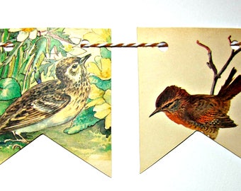 Birds wall decor, Birds decorations, Birds garland, Nature wall decor, Nature wall art,  Bird watcher gift, Birds party flags, Ornithology