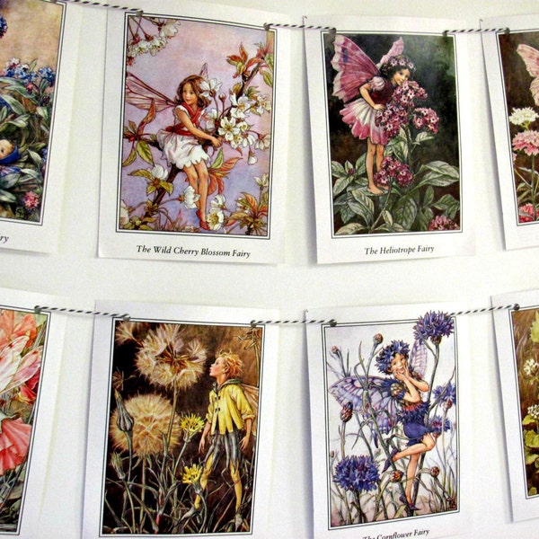 Flower Fairies, Flower nursery, Flower bunting, Fairies gift, Fairies magic, I believe, Upcycled gift, Nature lover gift, Garland bunting