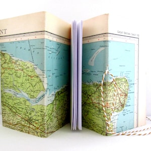 Travel journal, Travellers notebook, Travel gift, Map journal, Journal notebook, Kent gift, Geography gift, Midori style book image 1